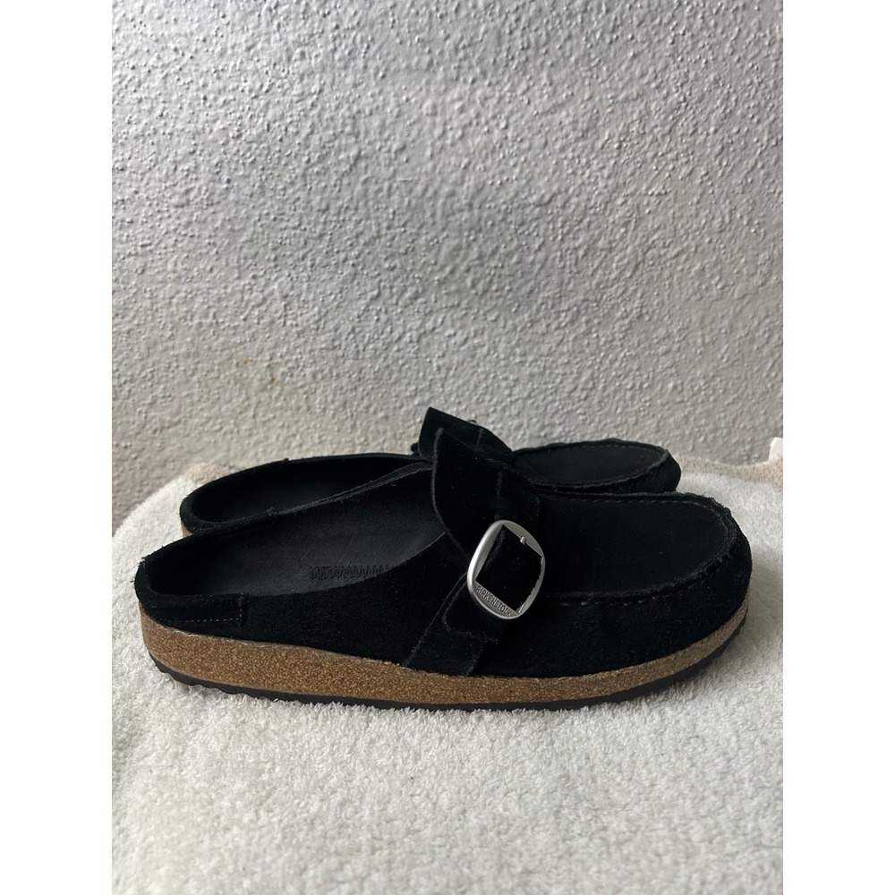 Birkenstock Buckley Black Suede Moccasin Clogs Mules 42 M9